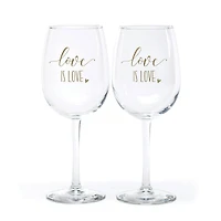 Hortense B. Hewitt Co. Wine Glasses, Love is Love