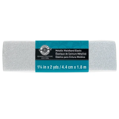 12 Pack: Silver Metallic Elastic Waistband by Loops & Threads™