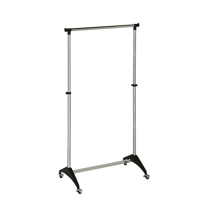 Honey Can Do Chrome Adjustable Modern Rolling Garment Rack