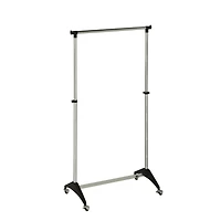 Honey Can Do Chrome Adjustable Modern Rolling Garment Rack