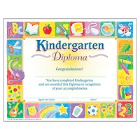 Trend Enterprises® 8.5" x 11" Classic Kindergarten Diploma, 6 Pack Bundle