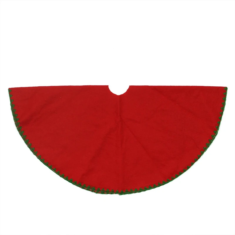 26" Christmas Traditions Cardinal Red with Green Stitching Mini Tree Skirt
