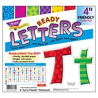 Trend Enterprises Patchwork Furry Friends® 4" Friendly Uppercase/Lowercase Combo Pack Ready Letters®