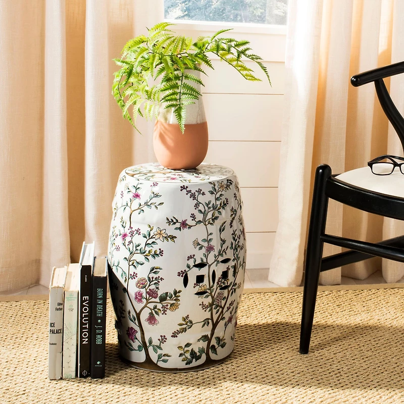 Blooming Tree Garden Stool in Flower Pattern
