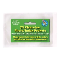 Ashley Productions Photo/Index Card Clear Pockets, 5 Packs of 25