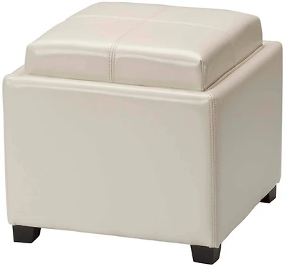 Harrison Single Tray Ottoman in Creme