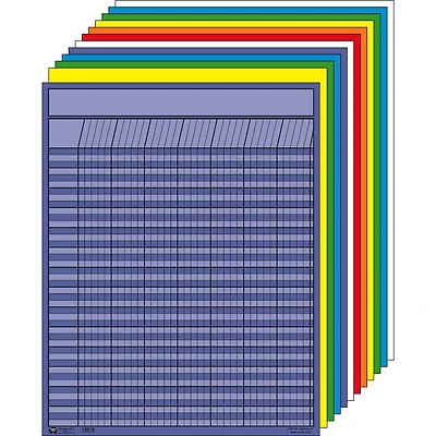 Creative Shapes Etc.™ 22" x 28" Large Vertical Incentive Chart Set, Assorted Color, Pack of 12