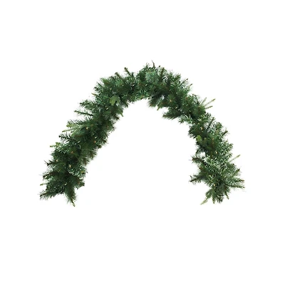 Pre-Lit Cashmere Mixed Pine Artificial Garland, Warm White LED Lights