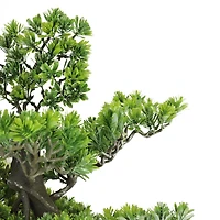 21" Artificial Bonsai Tree in Round Stone Pot