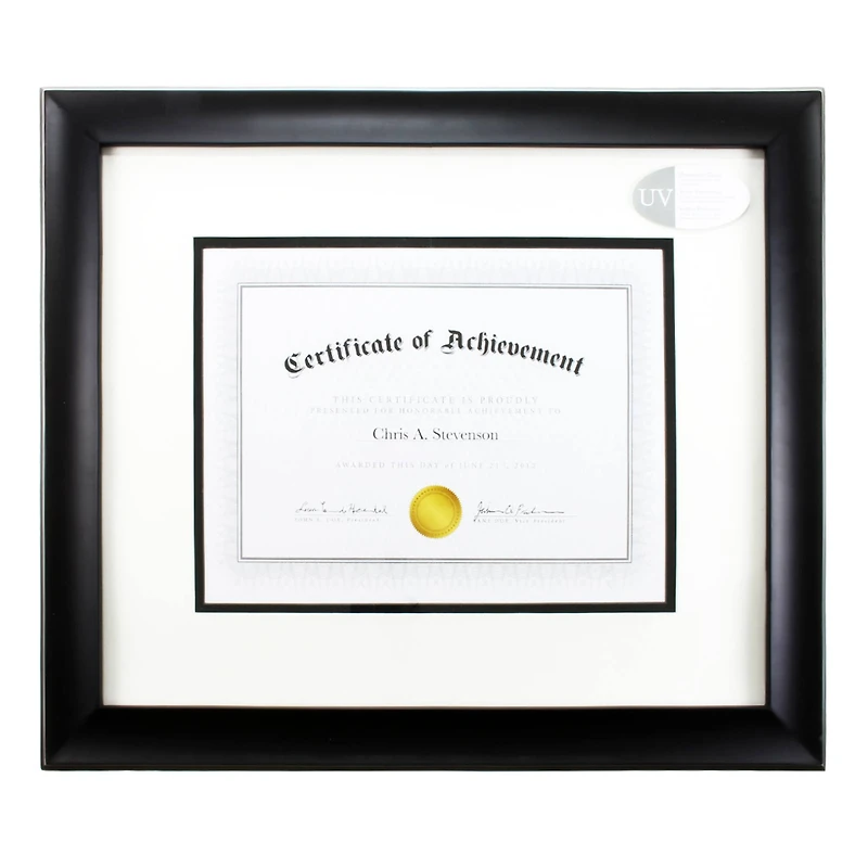 8.5" x 11" Black Document Frame with Double Mat by Studio Décor®