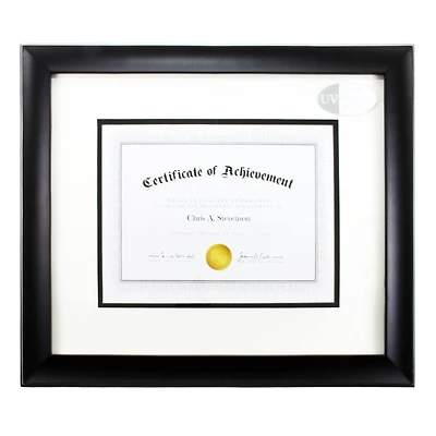 8.5" x 11" Black Document Frame with Double Mat by Studio Décor®