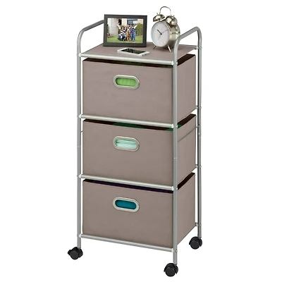 Honey Can Do Gray 3-Drawer Rolling Cart