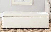 Maiden Large Tufted Storage Bench in Creme