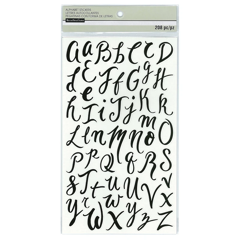 Black Hand Script Alphabet Stickers by Recollections™