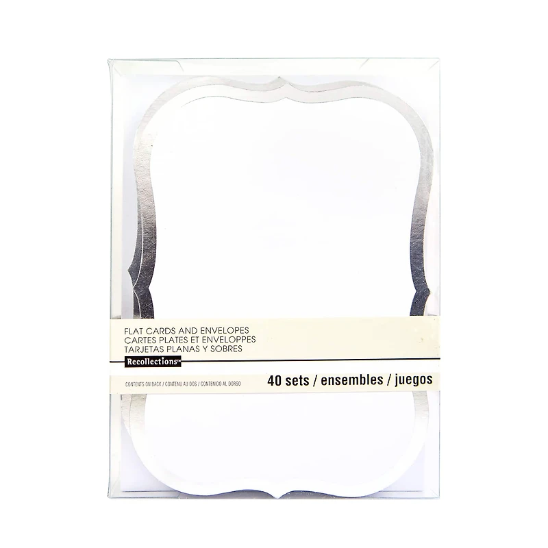 Silver Foil Flat Cards & Envelopes by Recollections™, 5" x 7"