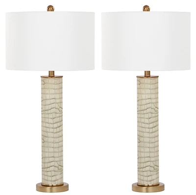 Ollie Table Lamp Set in Creme