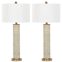 Ollie Table Lamp Set in Creme