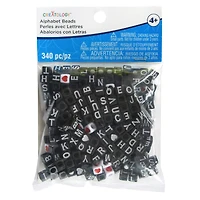 Black Alphabet Square Cube Beads by Creatology™
