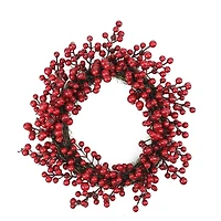 16" Artificial Red Berries Wreath, Unlit