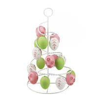 Pastel Pink, White and Green Floral Cut-Out Easter Egg Tree