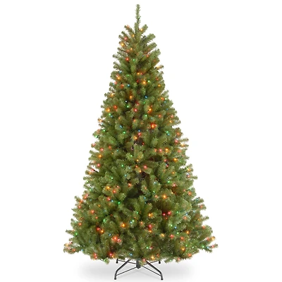 6.5ft. Pre-Lit North Valley™ Spruce Medium Artificial Christmas Tree, Multicolor Lights