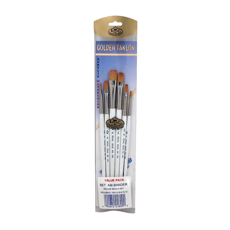 Royal & Langnickel® Zip N' Close Gold Taklon Shader Brush Set