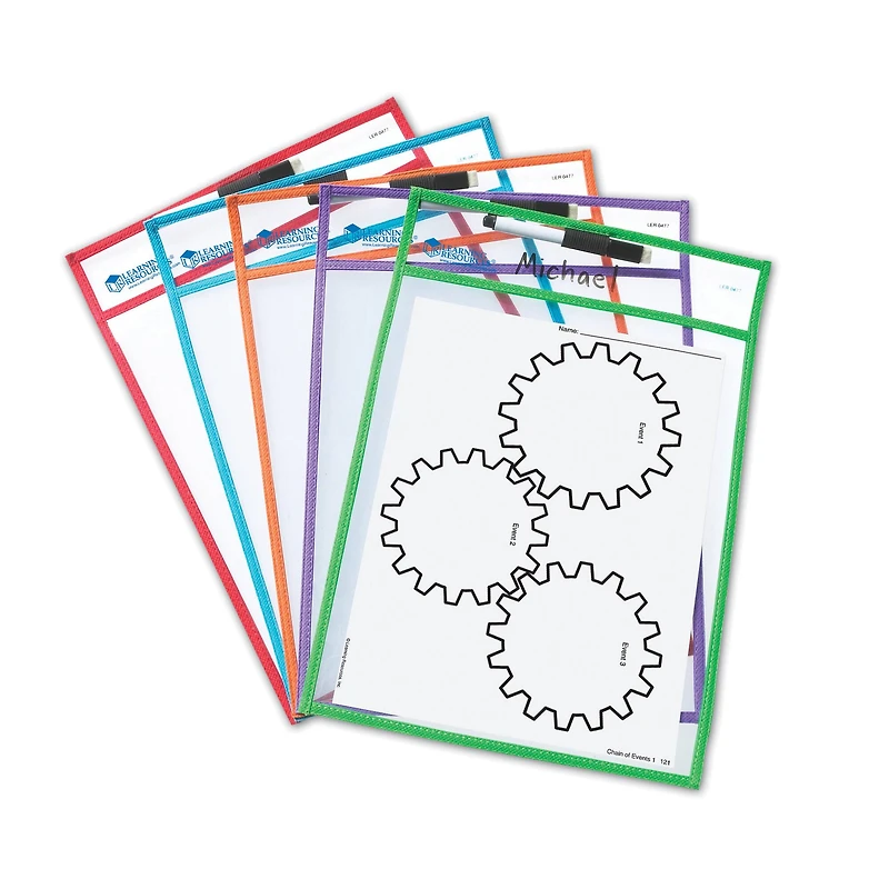 Write & Wipe Pockets, 2 Packs of 5