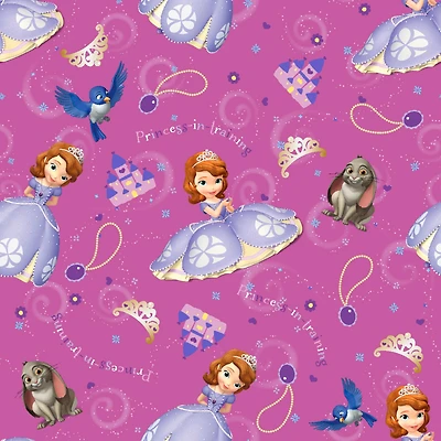 Disney® Sofia & Friends Fuchsia Cotton Fabric