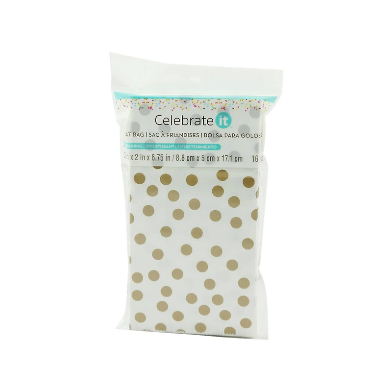 Small White & Gold Treat Bags By Celebrate It™
