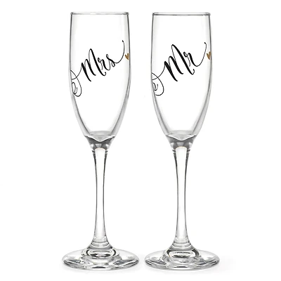 Hortense B. Hewitt Co. Mr. & Mrs. Black & Gold Flutes