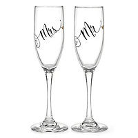 Hortense B. Hewitt Co. Mr. & Mrs. Black & Gold Flutes