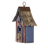 Glitzhome® Patriotic Hand Painted Wood Bird House