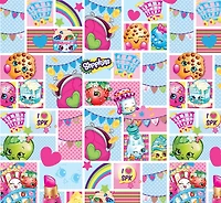 Shopkins Patch Party Tablecloth Vinyl Flannel Backed Fabric