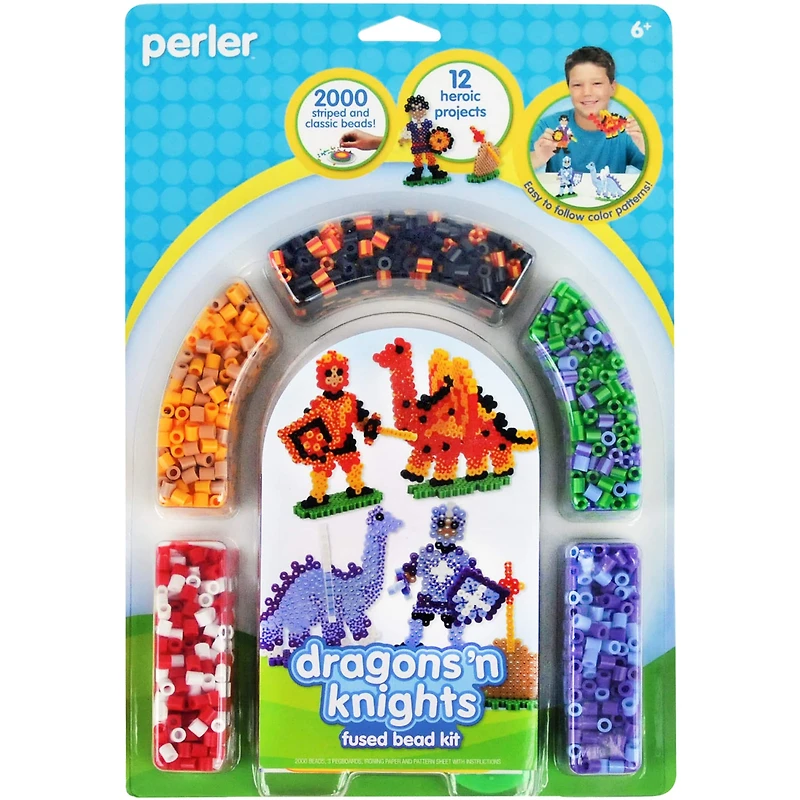 12 Pack: Assorted Perler™ Fused Bead Knights/Cars Kit