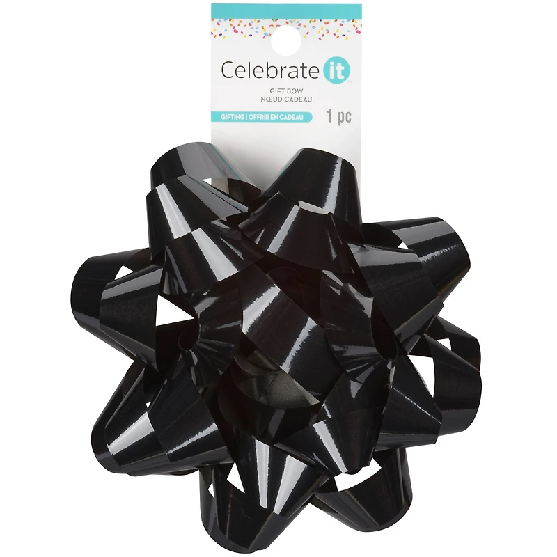 5.75" Black Lacquer Gift Bow by Celebrate It™