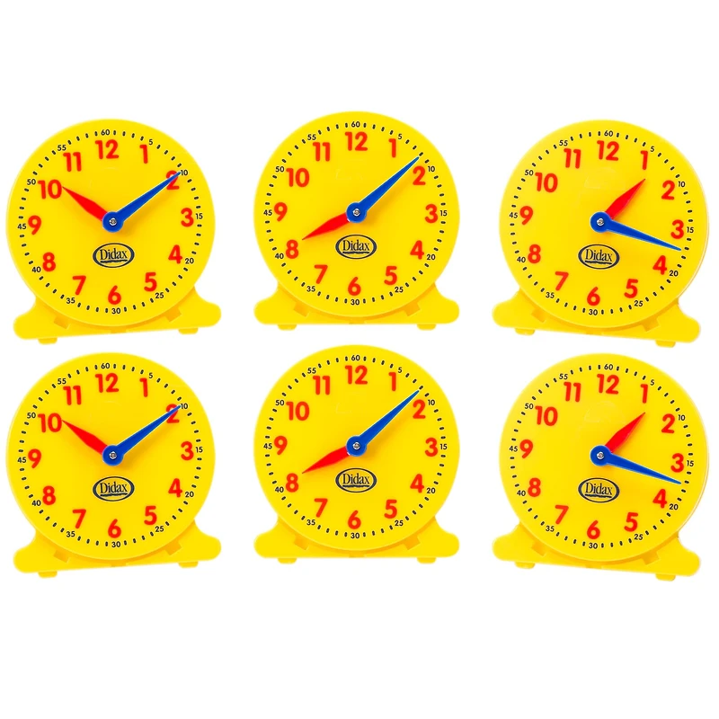 Didax 5" Student Clocks, Set of 6