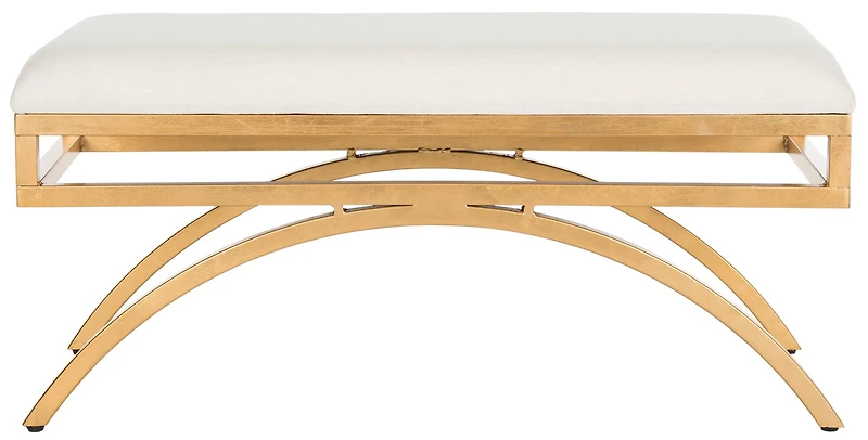 Moon Arc Bench in Light Beige & Gold