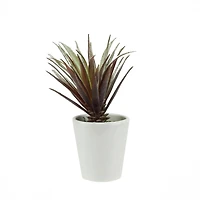 Artificial Red and Green Aloe Succulent Plant with Round White Pot