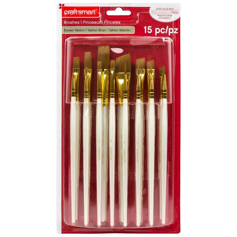 Brown Taklon Super Value Paintbrush Pack By Craft Smart®