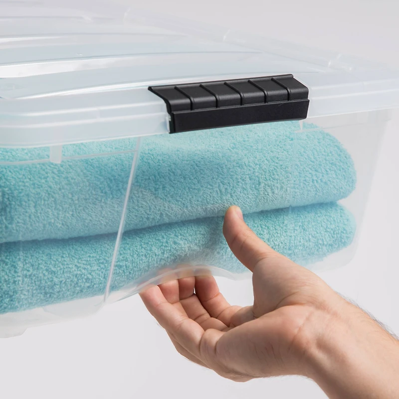 Iris® Stack & Pull™ Clear 26 Qt Box, 6 Pack