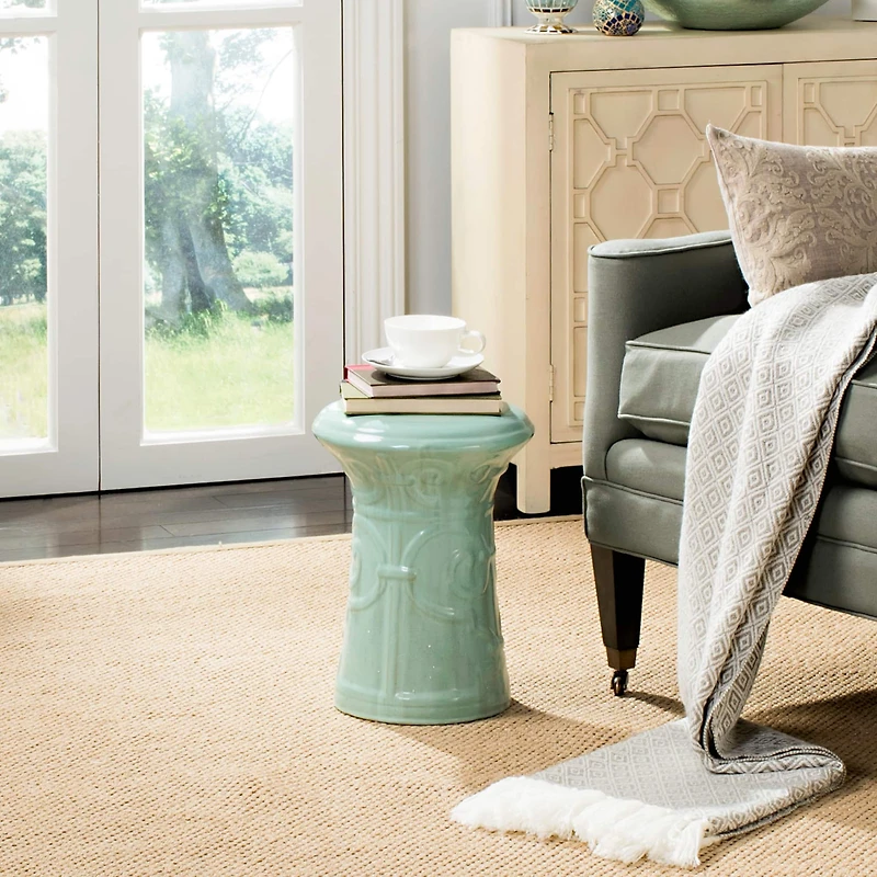 Imperial Garden Stool in Light Aqua