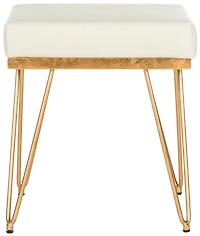 Jenine Square Bench in Creme & Gold