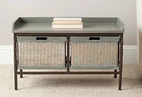 Noah Storage Bench in Antique Pewter/French Grey