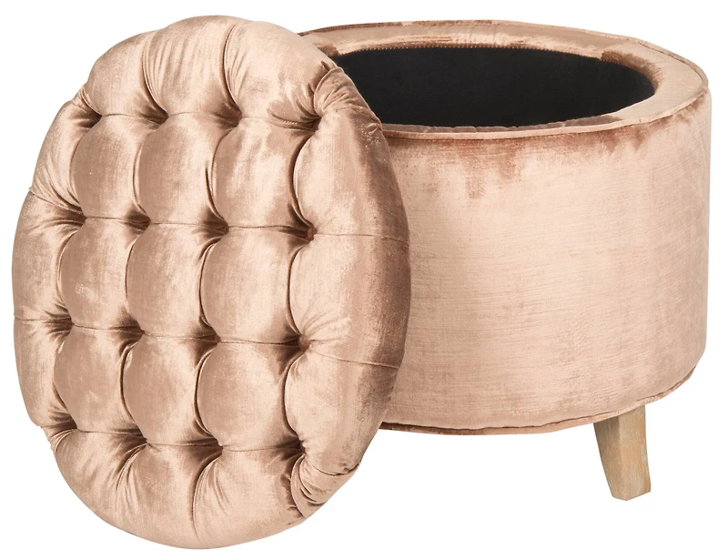 Amiela Tufted Ottoman in Champagne
