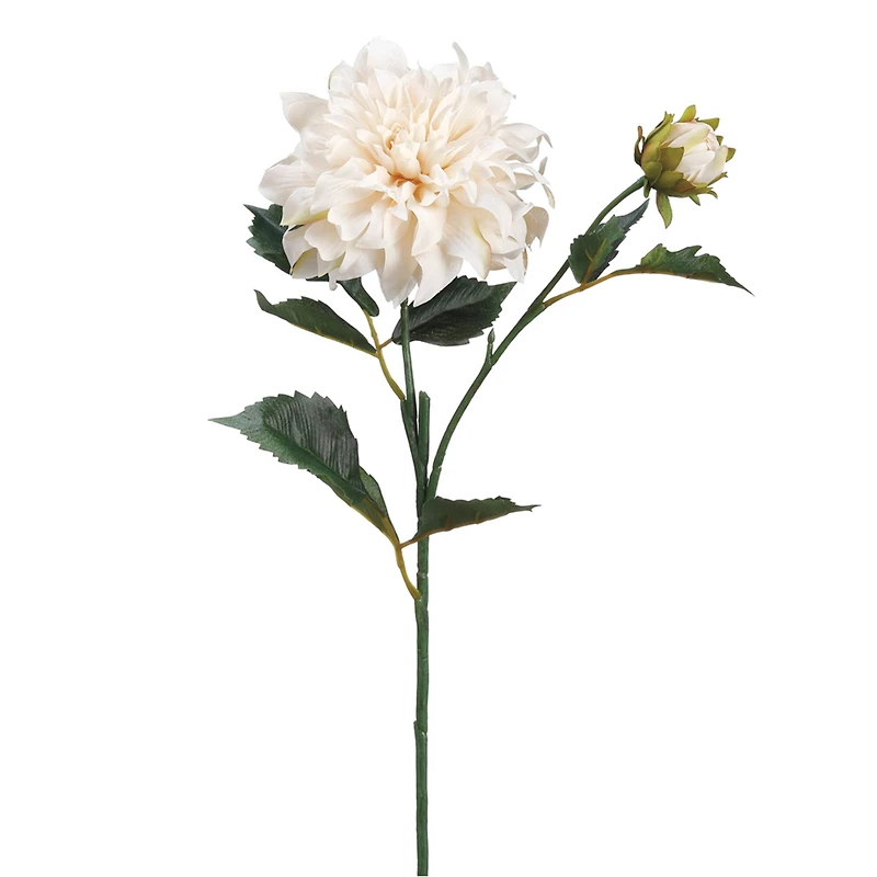 19.5" Dahlia Stem, Ivory