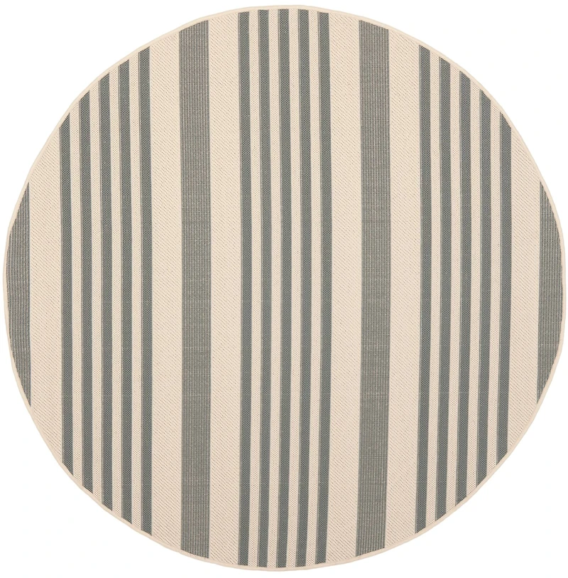 Courtyard Stripe 4' X 4' Round Area Rug