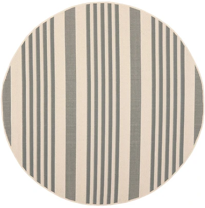 Courtyard Stripe 4' X 4' Round Area Rug