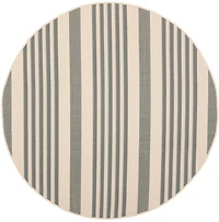 Courtyard Stripe 4' X 4' Round Area Rug