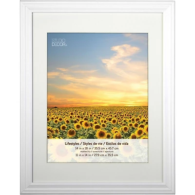 2 Pack Lifestyles 11" x 14" White Frames with Mat by Studio Décor®