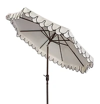 Elegant Valance 9Ft Umbrella in White & Black